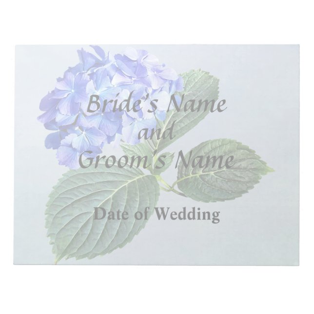 Dark Blue Hydrangea with Leaves Notepad (Front)