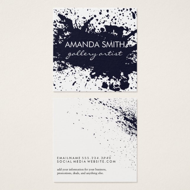 Dark Blue Ink Splatter (Front & Back)