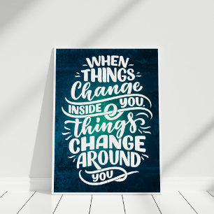 Dark Blue Inspirational Quote Wall Art