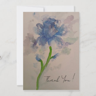 Dark blue Iris Thank You Card