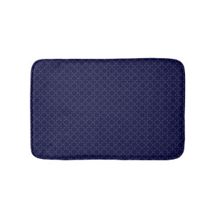 Dark Blue Islamic Geometric Pattern Bath Mat