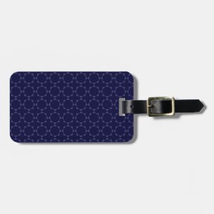 Dark Blue Islamic Geometric Pattern Luggage Tag