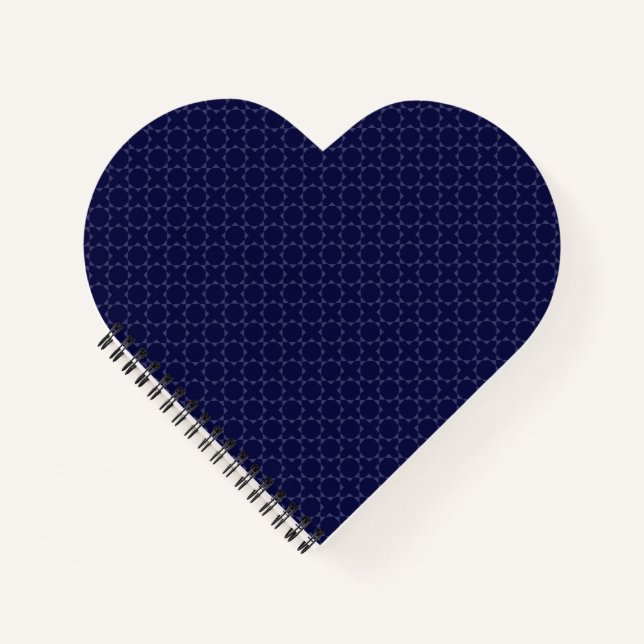 Dark Blue Islamic Geometric Pattern Notebook (Front)