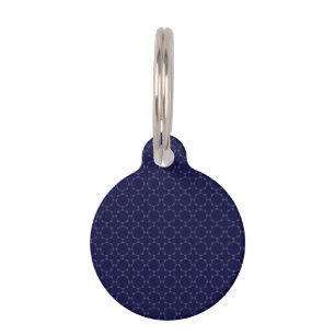 Dark Blue Islamic Geometric Pattern Pet Tag