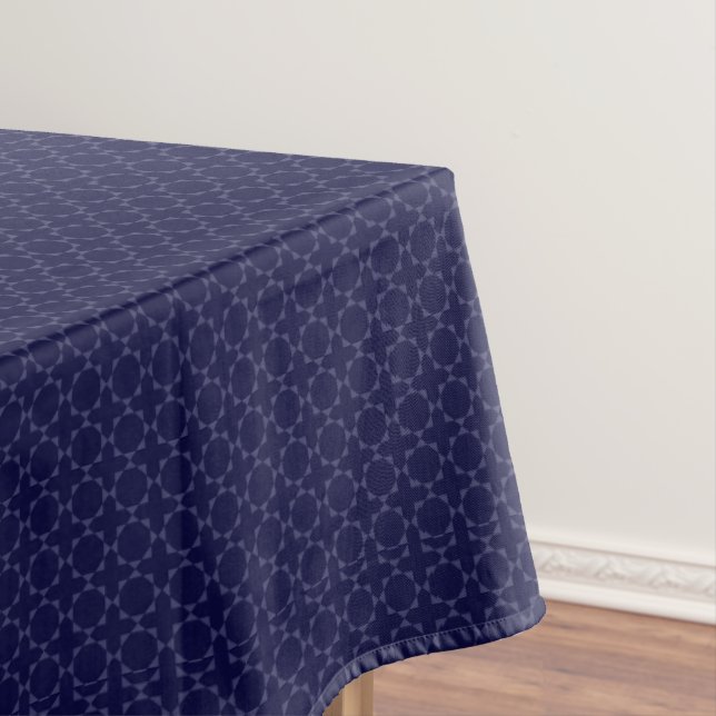 Dark Blue Islamic Geometric Pattern Tablecloth (In Situ)