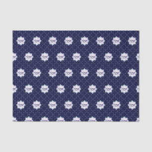 Dark Blue Islamic Geometric Pattern Tissue Paper