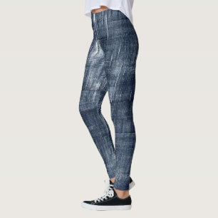Dark Blue Jean Faux Denim (not actual denim) Leggings