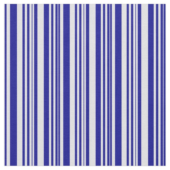 Dark Blue & Lavender Pattern of Stripes Fabric (Close Up)