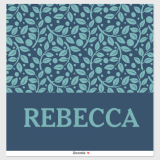 Dark Blue & Light Blue Leaf Pattern Luggage