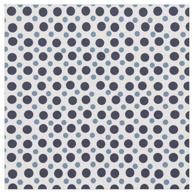 dark blue, light blue on white dots fabric (Close Up)