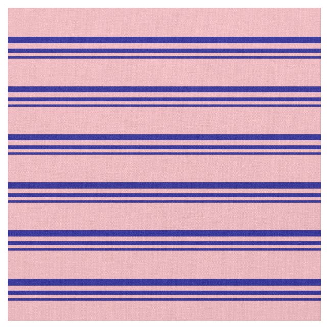 Dark Blue & Light Pink Coloured Stripes Pattern Fabric (Close Up)