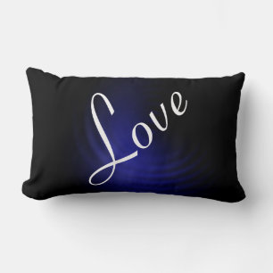 Dark Blue Love Lumbar Cushion