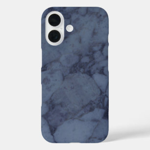 Dark Blue Marble iPhone 16 Case