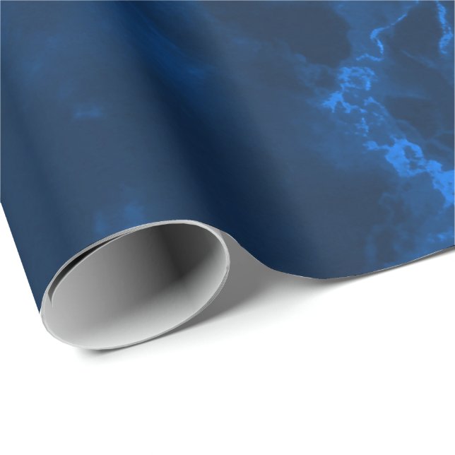 Dark Blue Marble Texture Look Wrapping Paper (Roll Corner)