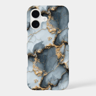 Dark Blue Marble Texture with Liquid Gold Veins
