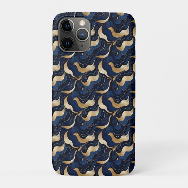 Dark Blue Marbleised Decorative iPhone / iPad case (Back)