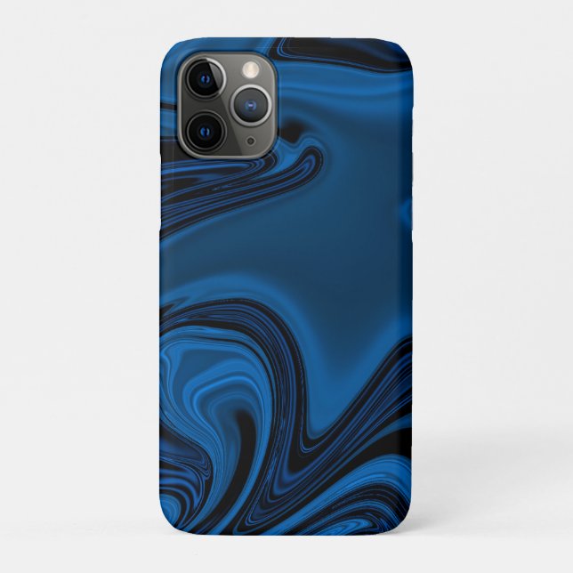 Dark Blue Marbleised Decorative iPhone / iPad case (Back)