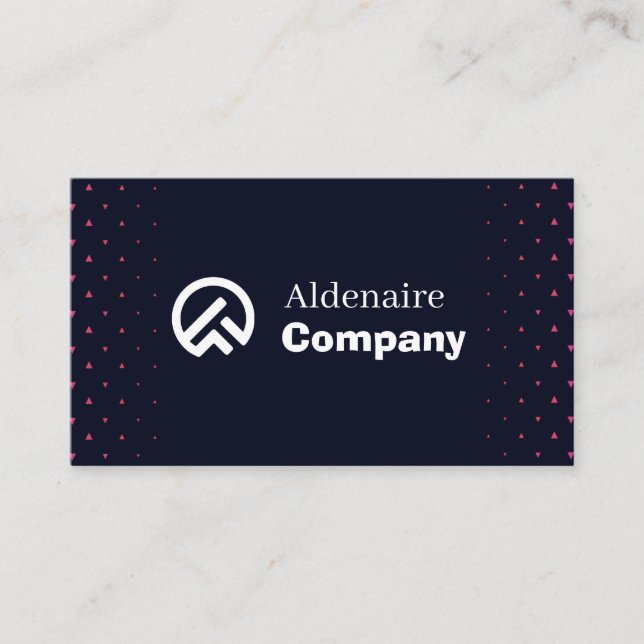 Dark Blue Minimalist Business Card (Front)