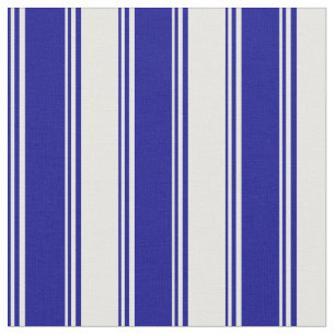 Dark Blue & Mint Cream Coloured Pattern Fabric
