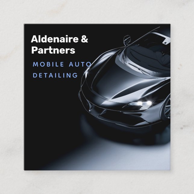 Dark Blue Modern Business Card (Front)