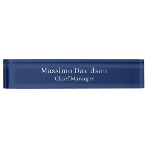 Dark Blue Modern Minimalist Simple Serif Font Nameplate
