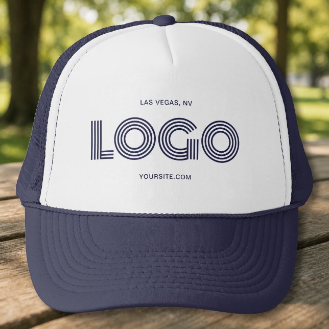 Dark Blue Modern Rectangular Logo Promo Trucker Hat (Dark Blue Modern Rectangular Logo Promo Trucker Hat)