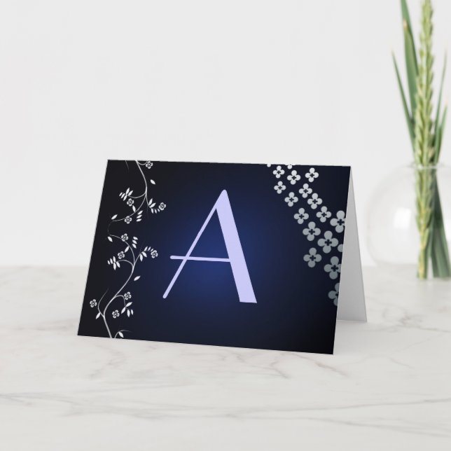 Dark Blue Monogram Cards (Front)