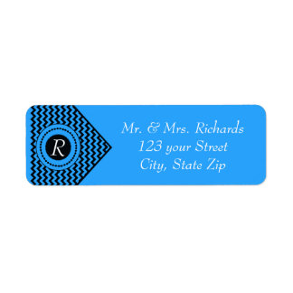 Dark Blue Monogrammed Chevron