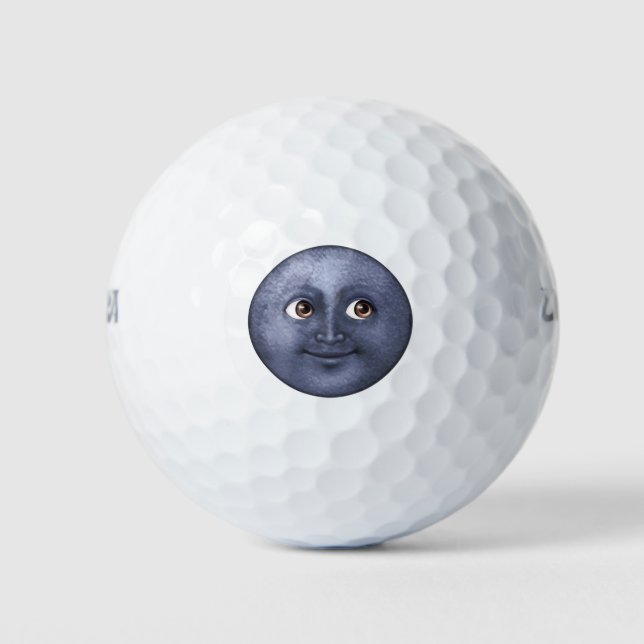 Dark Blue Moon - Emoji Golf Balls (Front)