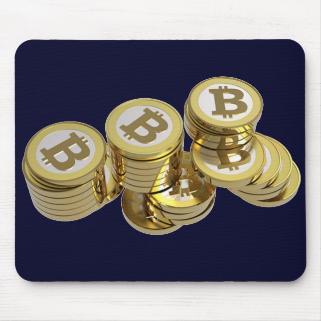Dark blue mouse pad with BITCOIN - M4 (Front)