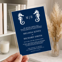 Dark Blue Nautical Seahorse Wedding