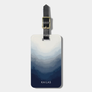 Dark Blue Navy Ink Luggage Tag