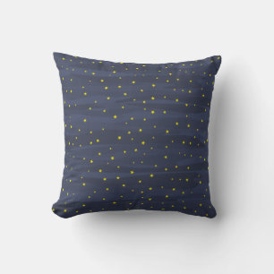 Dark Blue Night Sky - Stars Seamless Pattern Cushion