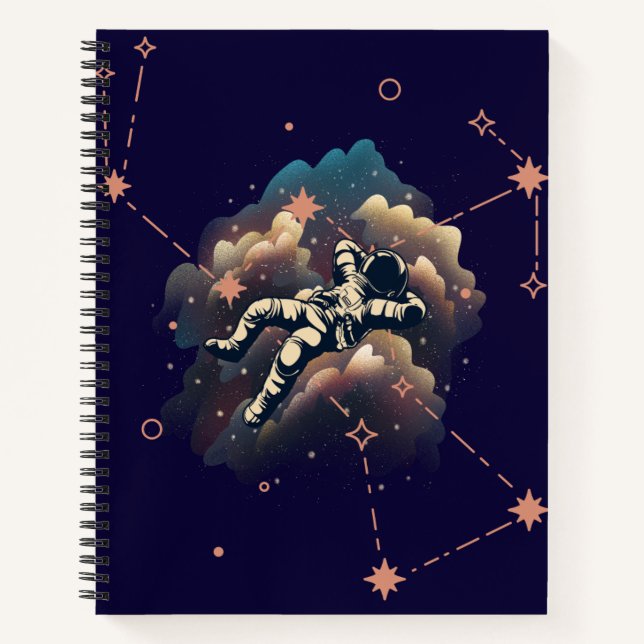 Dark blue notebook (space design notebook)  (Front)