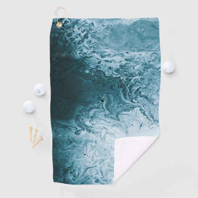 Dark Blue Ocean Waves Golf Towel (InSitu)