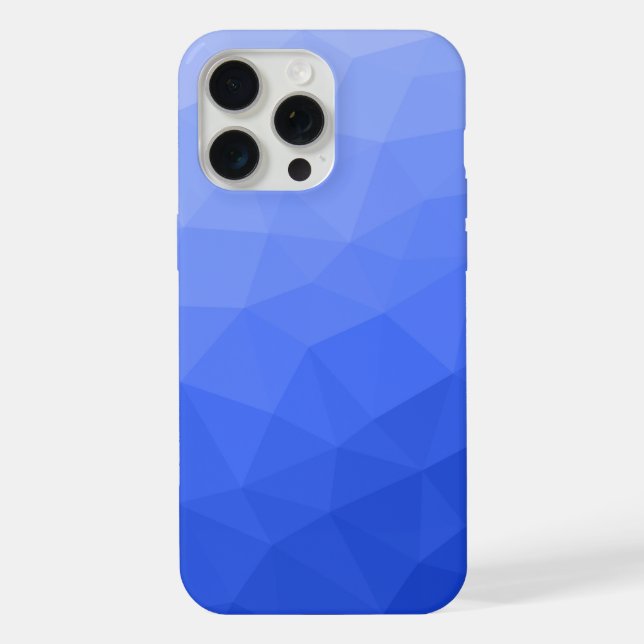 Dark blue ombre gradient geometric mesh pattern iPhone case (Back)