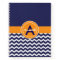 Dark Blue Orange Chevron