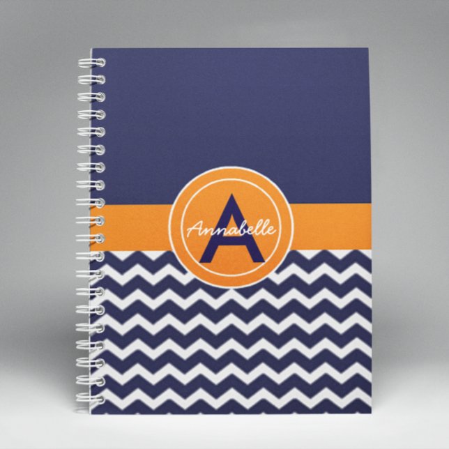 Dark Blue Orange Chevron Notebook (Creator Uploaded)