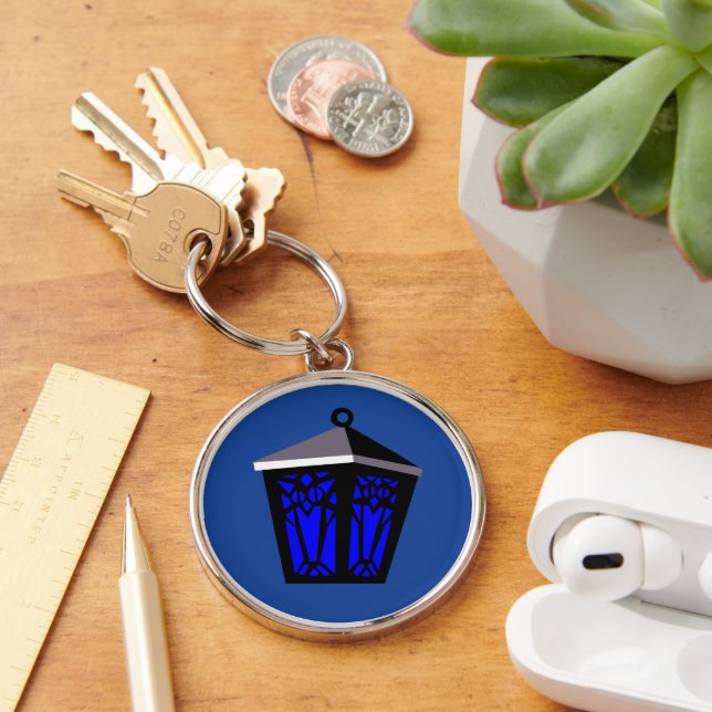 Dark Blue Owl Lantern Keychain (Desk)