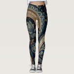 Dark Blue Paisley Pattern Retro Chic Boho Leggings<br><div class="desc">Make a unique statement with these bold paisley patterned leggings. Dark blue with accents of brown and cream. These boho style leggings are retro chic and will add just the right touch to your wardrobe.</div>