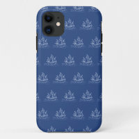 Dark Blue Pirate Ship Pattern.