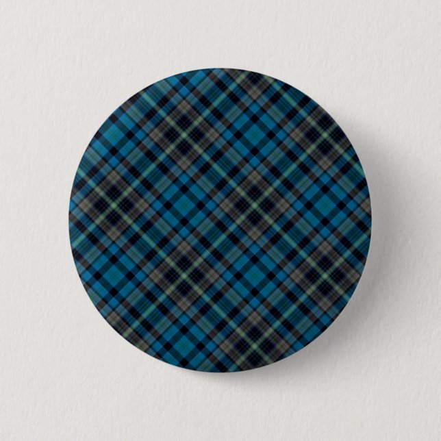 Dark Blue Plaid 6 Cm Round Badge (Front)