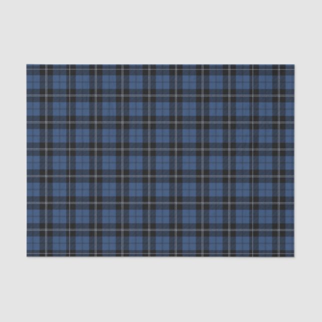 Dark Blue Plaid Tissue Paper (Front)