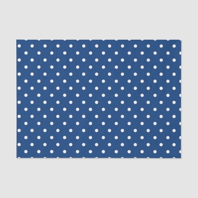 Dark Blue Polka Dot Baby Boy Gift Tissue Paper (Front)