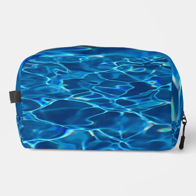 Dark Blue Pool Water  Dopp Kit (Front)