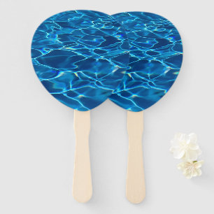 Dark Blue Pool Water  Hand Fan