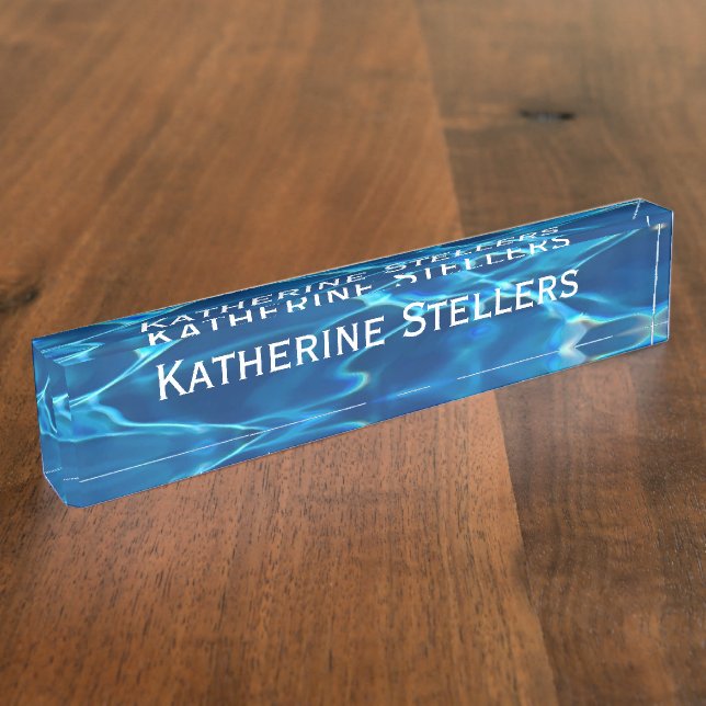 Dark Blue Pool Water  Nameplate (Side)