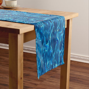 Dark Blue Pool Water  Short Table Runner