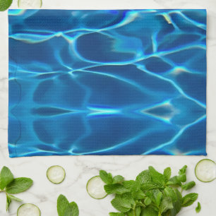 Dark Blue Pool Water Tea Towel