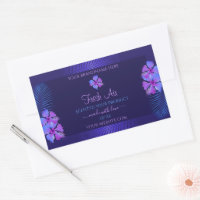 Dark Blue Product Labels Exotic Purple Flowers